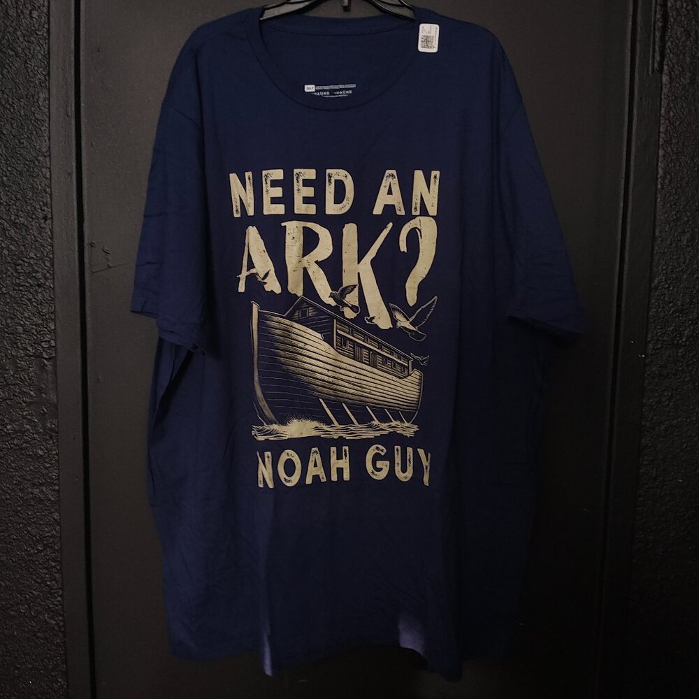Need an Ark I Noah Guy Funny Christian T-Shirt Navy Blue 3XL NWT